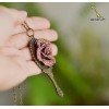 Кулон "Зеркало. Коралловая роза" 